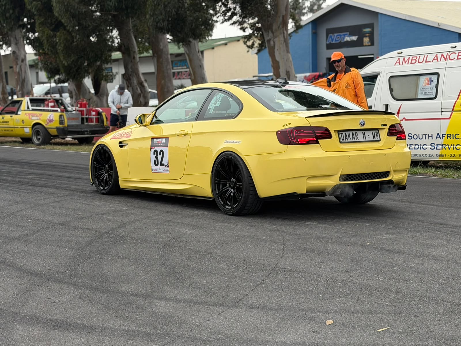 32 · Shadley Bam · BMW E92 M3 leaving the paddock